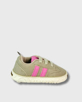Tenis Beige Rayas Rosa Melosos Niña